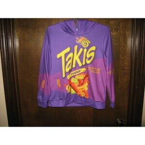 Youth Kids Takis Purple Hot Chili Pepper & Lime Hoodie Sweatshirt Fuego 11-12 YO